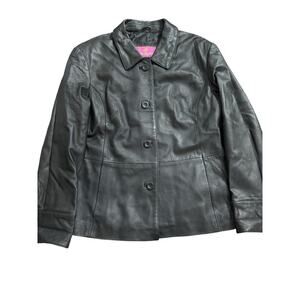 Burry Lane Women’s Leather Jacket Black Size XL